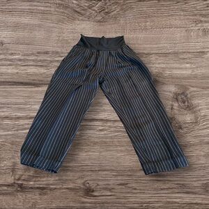 Hei Hei Rayon Linen Black Striped High Waist Pants Size XS